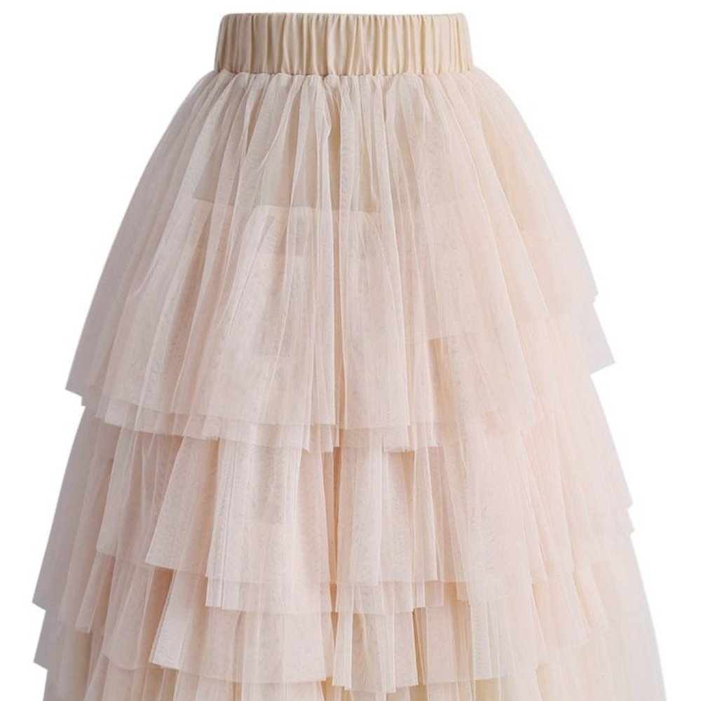 Chicwish Love Me More Layered Tulle Skirt sz XL